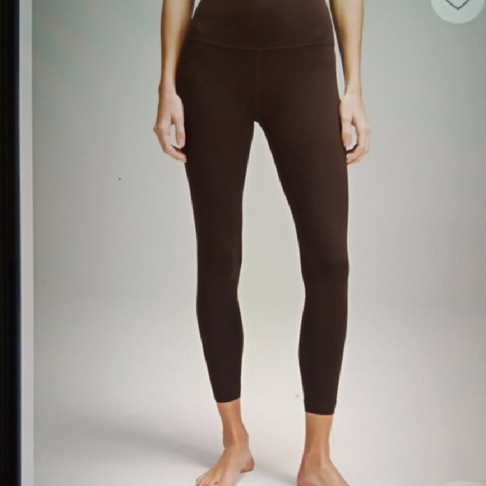 Lululemon High Rise Java Brown Nulu Leggings Running Gym Womens 6